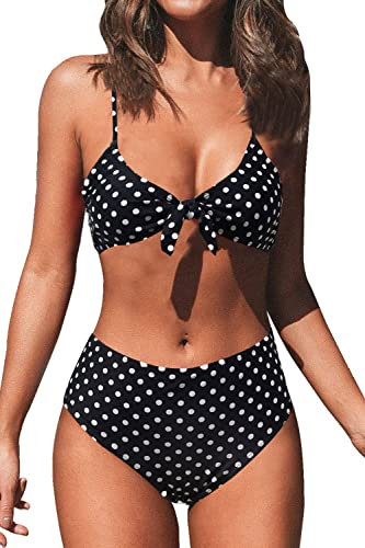 JFAN Frauen Bademode Sexy Hohe Taille Gepolsterter BH Bikini Brustgurt Zwei Stücke Bademode Floral Strand Kleider