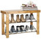 Holdfiturn Shoe Rack, 3 Tier Bamboo Shoe Bench Shoe Racks Storage Stand Shelf Organizer with Seat, 8 Pair of Shoes 26 x 17 x 10 in - Plant Rack for Corridor,Living Room, Bathroom, Bedroom or Hallway