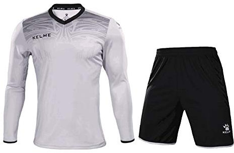 Torwarttrikot Uniform Bundle – Set beinhaltet Hemd, Shorts und Socken – Schutzpolster auf Hemd und Shorts – Kinder und Erwachsene Größen (Kinder 10, Grau (keine Socken))