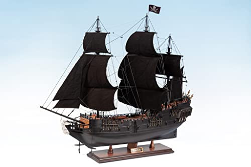 Seacraft Gallery Pirates of The Caribbean Handgefertigte Modellschiffe 75 cm – komplett montiertes Holzspielzeug Piratenschiff Spielzeug Modell – Schwarze Perle Piratenschiff Modell Boot Dekor