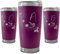 Personalised Engraved 500ml Dark Purple Travel Cup with Floral Wreath Design, Personalise with Any Letter or Initial