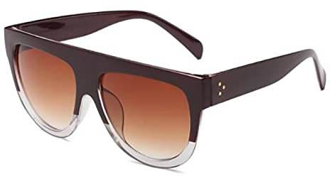 ShFhhwrl Klassisch Sonnenbrille Promi Sonnenbrille Vintage Retro Flat Top Sonnenbrille Square Wineredclear