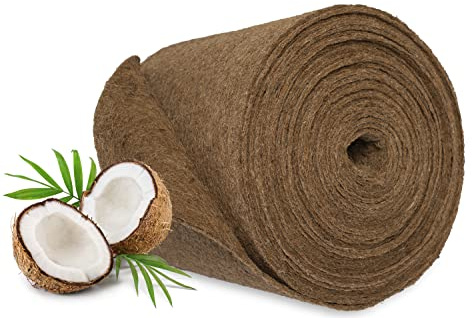 Kokosmatte Winterschutz Kälteschutz für Pflanzen - Meterware 25 cm / 50 cm / 100 cm (Breite) - Kokos Filzmatte für Kübelpflanzen 100% biologisch abbaubar - Garten Haustiermatte - 50cm x 1m, 7mm dick