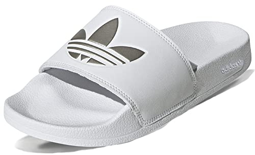 adidas Damen Adilette LITE W Sneaker, FTWR White/FTWR White/Matte Silver, 40.5 EU