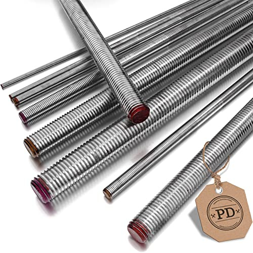 PD® Gewindestangen M8 Edelstahl A4 V4A (DIN 976) | Vollgewinde kürzbar | 1000 mm Gewindestab mit Regelgewinde | zuschneidbare Gewindebolzen, rostfrei | DIN 975 | 2 Stück