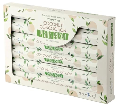 Puckator Stamford Premium Plant Based Hex Incense Sticks - Coconut Concoction Scent - Spiritual Insensé Sticks - Zen Meditation Gifts - Organic Insense - Insencesticks - Rituals Fragrance Sticks -20