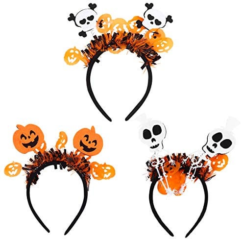 FOMIYES Halloween-Kürbis-Stirnbänder, Halloween Stirnband Kürbis, Halloween Kostüm Haarschmuck für Party Kostüm 3 Stück