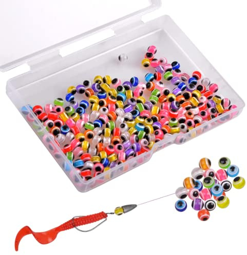 OROOTL Angelperlen Set Angelruten Perlen Augenperlen Angelschnurperlen Harte Schwimmende Perlen Angelköder Eier Runde Angelperlen Sortiment für Angelköder Angelanlagen DIY Kit
