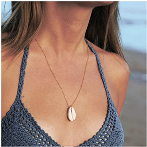 Cimenexe Böhmische Muschel-Anhänger-Halskette, Gold-Muschel-Halskette, Kauri-Halskette, Kette, Ozean-Muschel-Halskette, Choker-Schmuck für Frauen und Mädchen