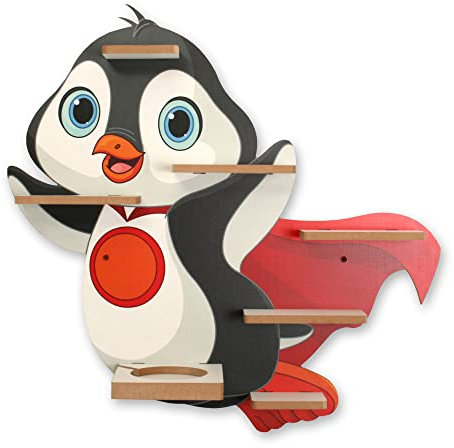 Regal „Pinguin“ geeignet für Toniebox und Tonies inkl. 40 Metallplättchen für Flexible Befestigung der Tonie Figuren