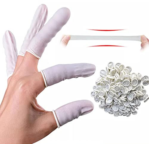 Lettini per Dito in Lattice Monouso, Proteggi Dita Mano,Mano Lattice Copri, Coperchi Antistatici in Lattice,per Ricostruzione Unghie, Riparazione Elettronica, Pulizia Gioielli