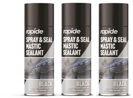 Q&H 400ML Instant Leak Stop Spray Black Seal Fix Waterproof Mastic Sealant - Repair Cracks Roofs Window Pipes Gutter Caravans Tents Sealer - Superior Long Lasting Seals Solutions Bathroom Kitchen (3)