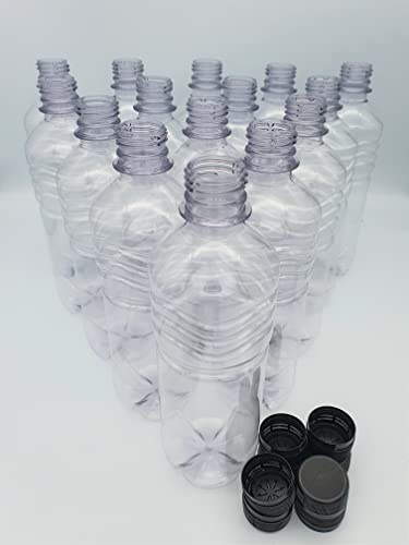 Clear Plastic 500ml Ribbed PET Screw Cap Drinks Bottles Cordial Home Brew 40 Pack