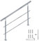 CAVATINY Edelstahl Handlauf Geländer für Treppen Brüstung Balkon mit 2 Querstreben - Innen und Außen Handlauf Geländer Treppengeländer Edelstahl Brüstung Balkon (160CM, 2 Querstreben)