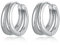 PHNIBIRD Creolen Silber 925 Doppel Ohrringe Creolen für Unisex Ohrringe für Herren Damen Tägliches Tragen und als Geschenke Geeignet