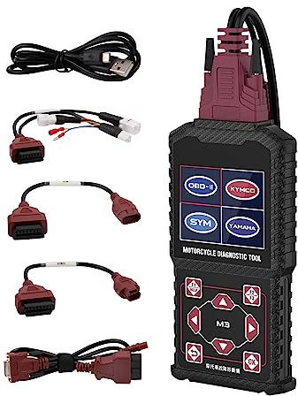 QPKING Motorrad System Diagnosetest Messgeräte OBDII Motorrad Fehlercode Leser Scanner Fit für Yamaha 2/3/4P, KYMCO, SYM, OBDII