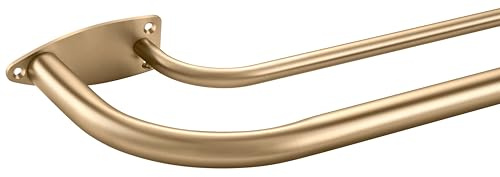 Doppelte Gardinenstange für 213 - 305 cm Fenster, verdunkelnd, 2,5 cm, strapazierfähig, verstellbar, Raumverdunkelung, rustikal, doppelte Gardinenstangen für Wohnzimmer, Küche, Terrasse