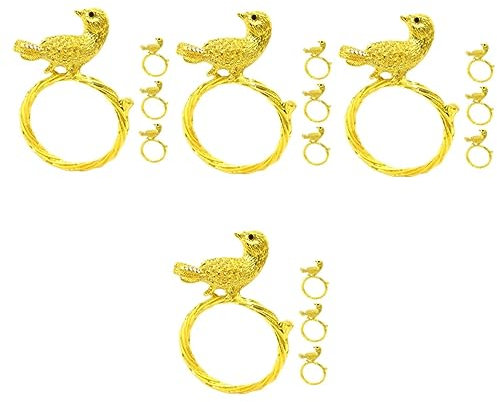 DOITOOL Hochzeitsdekoration 16 Stück Vogel-Serviettenringe Vogel-Ornamente Weihnachtsservietten Weihnachtsschmuck Tischserviettenringe Serviettenringhalter Hochzeit Serviettenringe