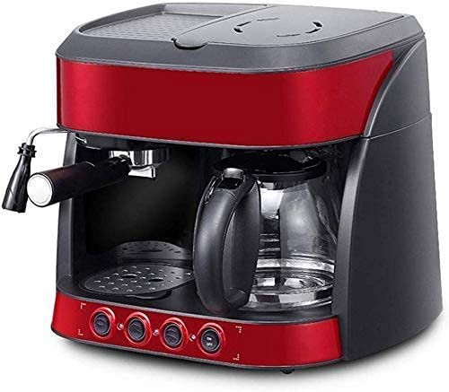 XiVue Machine à Expresso avec broyeur à capteur, Double système de Chauffage, Pompe combinée, Filtre à Expresso, Machine à café avec Baguette à mousser (Rouge) (Rouge)