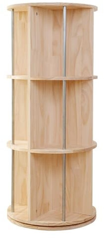UZSPAC Drehbares Bücherregal Rund CD DVD Regal Standregal Multifunktionales Lagerregal für den Haushalt für Wohnzimmer, Arbeitszimmer, Schlafzimmer