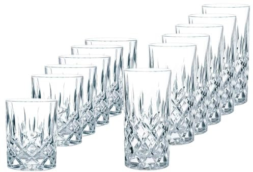 Spiegelau & Nachtmann, 12-teiliges Bargläser-Set, Je 6 Whisky- und Londrink-Gläser, Kristallglas, 375/275 ml, Noblesse, 105440