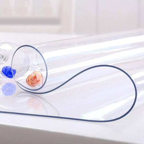 ForenTex - Mantel Hule Transparente PVC para Mesas Rectangular, Protector de Mesa Impermeable y Antimanchas, Resistente al Calor, Fácil de Limpiar, Cortable a Medida (1,50mm, 100x140cm)