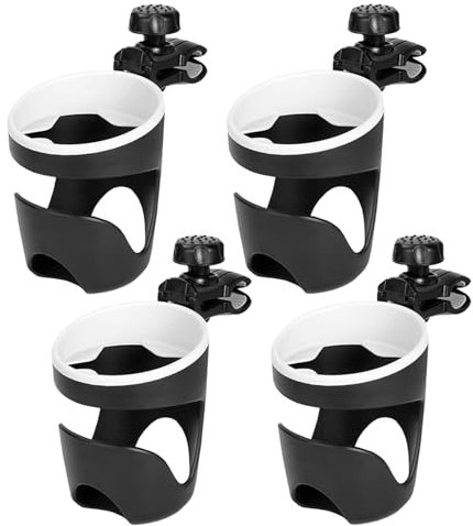 TsoLay Porta bicchiere per binario da barca, supporto universale girevole a 360 gradi, pinza regolabile per barca, 4 pezzi