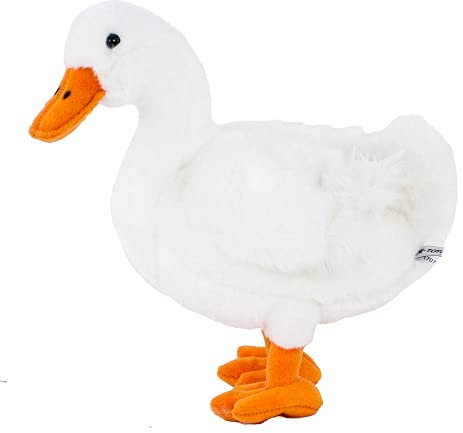 Teddys Rothenburg Kuscheltier Gans stehend weiß/orange 33 cm