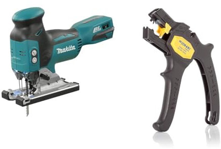 Makita DJV181Z Akku-Pendelstichsäge 18 V (Akku und Ladegerät NICHT im Lieferumfang enthalten) & JOKARI 20050 Abisolierzange Super 4 plus, Schwarz, 1 Stück