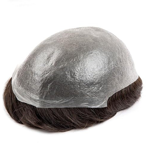 Herren Toupet Echthaar Ultradünnes 0,03mm Hauttoupet für Männer Leichtes Haarteil mittlerer Dichte Basisgröße 8x10 Zoll 100% Echthaar System für Männer（#1B20）