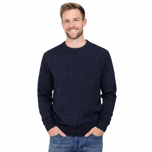 Blu Apparel Men's Jumpers Knitted Crew Neck Jumper Long Sleeve Soft Knitwear Pullover Sweaters for Men Winter Warm
