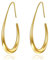 Aidenn Ohrringe Gold Creolen für Damen, Goldene Tropfen Drop Hypoallergene Ohrringe，Groß Statement Earrings for Women
