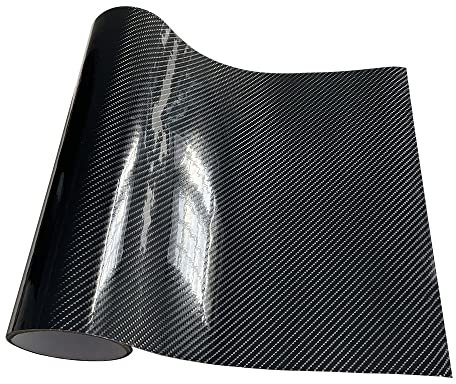 Car Vinyl Wrap 3D Carbon Fiber Vinyl Wrap Film Glossy Black Matte Black Self Adhesive Vinyl Car Wrap Foil Sticker Console Computer Laptop Skin Car Wrap(6D Carbon Black,30cmx150cm)