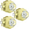 Calzibeno 3 Pack Glass Door Knobs, Octagon Crystal Gold Door Knobs, Satin Brass Crystal Door Knobs Interior with Lock for Bedroom Bathroom, Glass Brass Door Knobs Interior