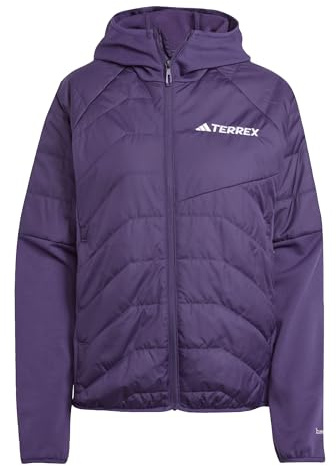 adidas Donna Terrex Multi CLIMAWARM Insulated Hybrid Hooded Jacket, Aurora Plum, L