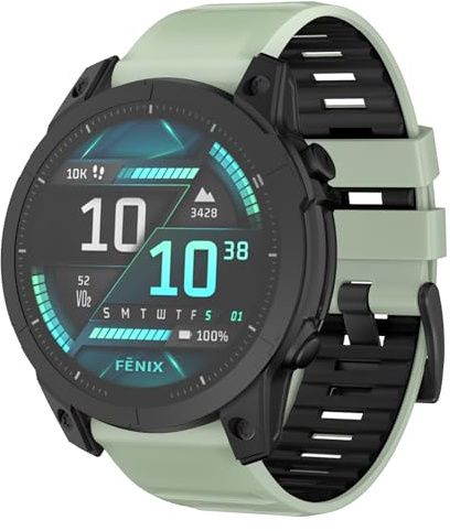 U-LIMVE Armband für Garmin Fenix 8 43mm/7S Pro/7S/6S Pro/6S/5S/5S Plus | QuickFit 20mm Silikon Armband für Epix Pro 42mm/Descent MK3i 43mm/MK3 43mm/Mk2S