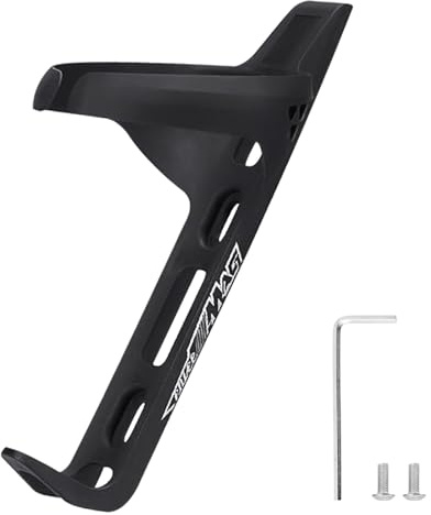 ENLEE 1 Pack Carbon Bike Water Bottle Cage, Lightweight Water Bottle Cage with Screw Tool, Wear-resistant Black Bicycle Water Bottle Holder for Gravel Road Mountain Bike, for Bottles Diameter: 68-80mm