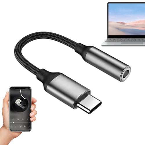 USB C bis 3,5 mm Audio Adapter Hifi, 3,5 mm Kopfhörerbuchse Adapter | USB Typ C bis 3,5mm Buchse Kopfhörerbuchse Adapter,Tragbare Stereo-Anschlusskabel für Telefon, Lapto