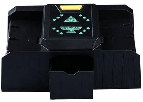 Jubilofex Kartenschuffler automatisch | 2 Deck-Batterie-betriebener Elektropoker Shuffler-Autokarte Shuffler Machine für Kartenspiel, Poker, Blackjack, Texas Hold'em