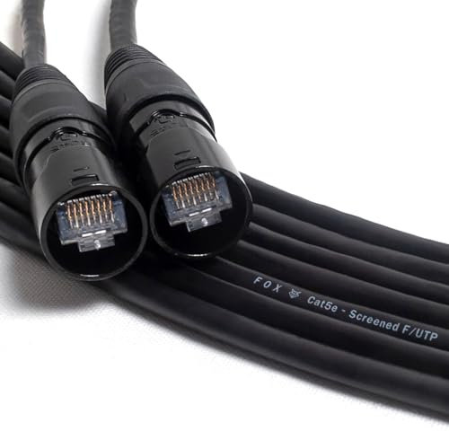 designacable.com 70m - Flexible Ethercon Cable - Handmade in the UK using FOX Flexible Cat5e F/UTP Network Cable & Sentinel Screened RJ45 Connectors in a REAN Z Series Ethercon Housing.