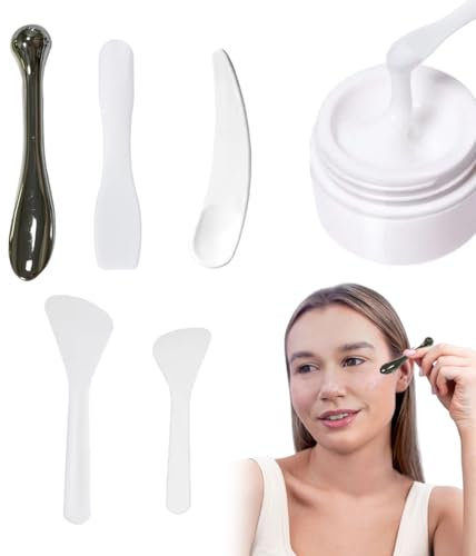 MOLZINY 5 pezzi crema spatola 2 in 1 Crema per gli occhi massaggio stick piccola crema spatola cosmetica Piccole spatole Cosmetici Perfetta per Varie Creme Crema Idratante