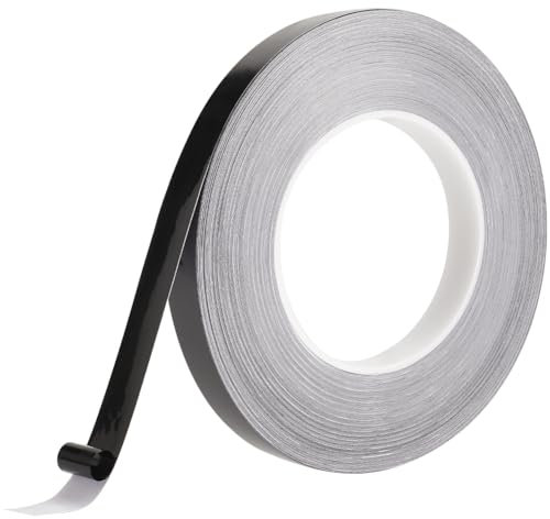 GORGECRAFT Cinta de Poliéster Negra Brillante de 50 m X 15mm Impermeable Brillante Decorativa Autoadhesiva para Molduras de Pared Espejos Bordes Azulejos Tiras de Sellado para Bricolaje Artes Gráficas