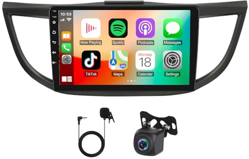 2G+32G Ysimee Android 13 Car Radio for Honda CRV 2012-2016 with Wireless Carplay Android Auto, 2 din 10” Touch Screen Car Radio with Bluetooth Sat Navi WIFI FM RDS+1080P Backup Camera