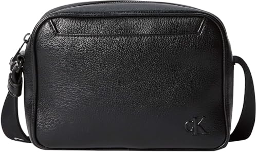 Calvin Klein Herren Crossbody Bag Tasche Cargo mit verstellbarem Träger, Schwarz (Black/White Webbing), Einheitsgröße