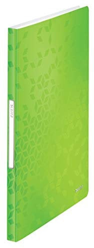 Leitz WOW Sichtbuch in A4 Format, 10er Pack, Mit je 40 Klarsichthüllen für 80 Blatt, Grün, WOW, 46320054