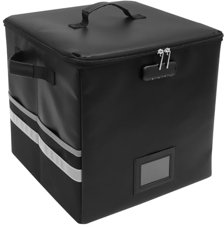 Eyoulife Schallplatten Aufbewahrungsbox mit Schloss Feuerfest Wasserdicht Plattenkoffer Vinyl Faltbar zur 100+ 30,5 cm Schallplatten mit Griff für Aufbewahrung Wertvoller Alben