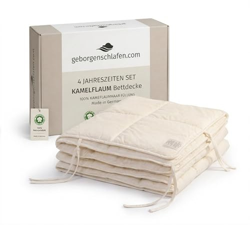 Geborgenschlafen Bettdecke Wildseide 135x200 cm | Leichte und waschbare Ganzjahresdecke 135×200 cm mit 100% Tussah Wildseide & Bio-Baumwolle – temperaturregulierende Decke