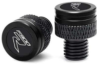 Rückansicht 10mm Motorrad CNC Zubehör M10 * 1,25 Spiegel Loch Stecker Schraube Für BMW F900R F 900R 2020 2021 2022 2023 2024 2025(Nero)