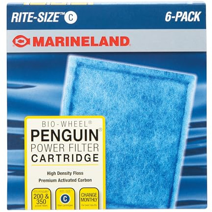 Marineland Penguin Bio-Wheel Replacement Filter Cartridges, Rite-Size C, 6 Count