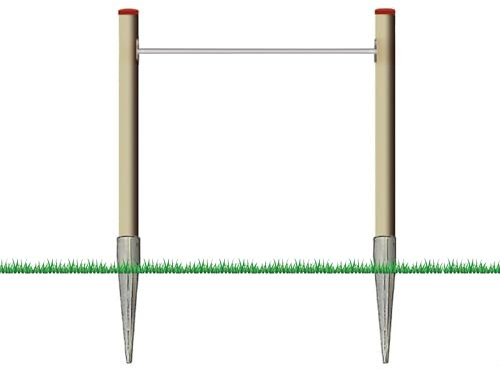Gartenpirat Einzelreck Modell ELV aus Lärchenholz mit Edelstahl-Reckstange